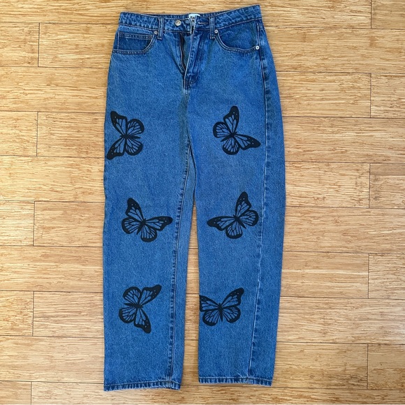 Princess Polly Women's Denim Butterfly Straight Leg Jeans Size 6 - Picture 2 of 11